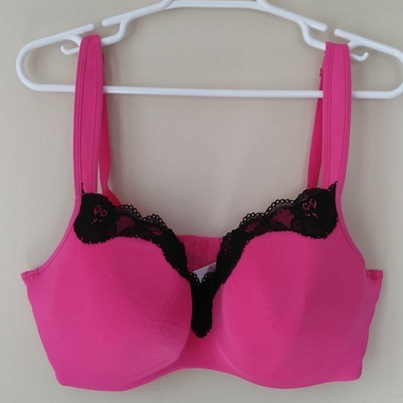 Cacique Other - Cacique Lace Trim Balconette Underwire Padded Bra